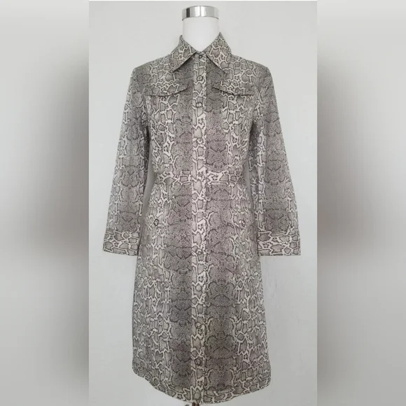 Elie Tahari Women's Emilia Snake Print Shirtdress NWT $498.00 Size US 6 Small